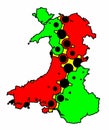 Abstract Silhouette Map Of Wales