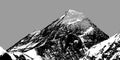 Abstract silhouette of Mount Everest from Gokyo valley