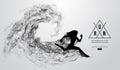 Abstract silhouette of a running athlete girl, woman on the white background. Athlete runs sprint and marathon. Vector