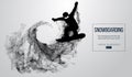 Silhouette of snowboarder jumping white background Royalty Free Stock Photo