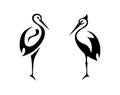 Abstract silhouette of storks. Logo for the company