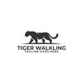 Abstract Silhouette Tiger Walking Concept illustration vector template