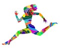 Abstract silhouette of woman running Royalty Free Stock Photo