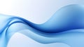 Abstract silk blue waves design with smooth curves and soft shadows on clean modern background