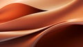 Abstract silk brown orange waves design with smooth curves and soft shadows on clean modern background Royalty Free Stock Photo