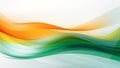 Abstract silky green and orange waves design with smooth curves and soft shadows on clean modern background Royalty Free Stock Photo