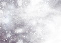 Abstract Silver Background  Winter with Snowflakes Royalty Free Stock Photo