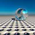 Abstract Silver Ball on Future Horizon