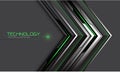 Abstract silver black circuit green cyber arrow direction geometric on grey design modern futuristic technology background vector Royalty Free Stock Photo