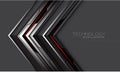 Abstract silver black circuit red cyber arrow direction geometric on grey design modern futuristic technology background vector Royalty Free Stock Photo