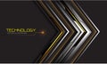 Abstract silver black circuit yellow cyber arrow direction geometric on grey design modern futuristic technology background vector Royalty Free Stock Photo