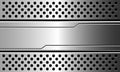 Abstract silver black line cyber banner on circle mesh pattern design modern luxury futuristic technology background vector