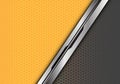 Abstract silver black line overlap on yellow grey with hexagon mesh light design modern futuristic technology background vector Royalty Free Stock Photo