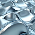 Abstract Silver Blue Metallic Wave Texture Royalty Free Stock Photo
