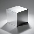 Abstract Silver Cube with Dramatic Lighting Royalty Free Stock Photo