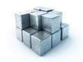 Abstract Silver Cube Structure