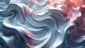 Abstract silver fluid waves a textured, swirling, metallic surface with subtle light reflections and a dreamlike quality. Royalty Free Stock Photo