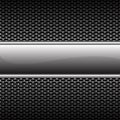 Abstract silver glossy banner on honeycomb mesh pattern design luxury background vector Royalty Free Stock Photo