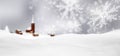 Abstract Silver Gray Background Panorama Winter Landscape with F Royalty Free Stock Photo