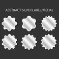 Abstract Silver Label Medal Shiny Collections Isolated