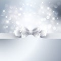 Abstract silver light background with white ribbon Royalty Free Stock Photo