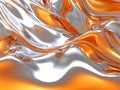 Abstract Silver and Orange Metallic Liquid Royalty Free Stock Photo