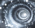 Abstract Silver Spiral with Glowing Particles Royalty Free Stock Photo