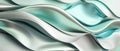 Abstract silver turquoise aquamarine metallic metal waves texture background banner - Luxury pattern, AI Royalty Free Stock Photo