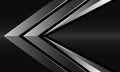 Abstract silver twin arrow direction geometric on grey metallic design modern futuristic background vector