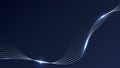 Abstract silver wave lines elements with glowing light on background Royalty Free Stock Photo