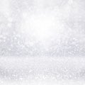 Silver white diamond jewelry background or Christmas snow glitter