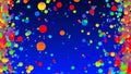 Abstract simple background with beautiful multi-colored circles or balls in flat style like paint bubbles in water. 3d Royalty Free Stock Photo