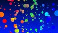 Abstract simple background with beautiful multi-colored circles or balls in flat style like paint bubbles in water. 3d Royalty Free Stock Photo