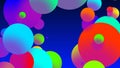 Abstract simple background with beautiful multi-colored circles or balls in flat style like paint bubbles in water. 3d Royalty Free Stock Photo