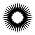 Abstract, simple, black disk/sun silhouette illustration