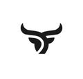 Abstract simple Bull head vector logo Royalty Free Stock Photo