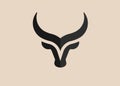 Abstract simple Bull head vector logo