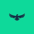 Abstract simple eagle logo design isolated on green background color Royalty Free Stock Photo