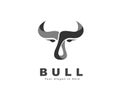 Abstract Simple elegant head bull cow buffalo ox logo design inspiration