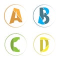 Abstract simple flat a b c d alphabet logo icon