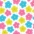 Abstract simple flowers seamless pattern Royalty Free Stock Photo