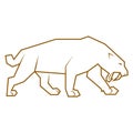 Abstract Simple Geometric Saber Tooth Tiger-Smilodon Drawing