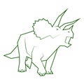 Abstract Simple Geometric Triceratops Drawing