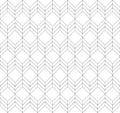 Abstract simple geometric vector seamless pattern with black line texture on white background. Royalty Free Stock Photo