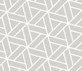 Abstract simple geometric vector seamless pattern with white line triangular texture on grey background. Light gray Royalty Free Stock Photo