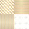 Abstract Simple Glossy Golden Seamless Pattern Background Collection Set Vector Illustration Royalty Free Stock Photo