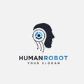 Abstract simple Human robot logo icon vector template