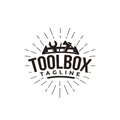 Abstract simple industrial mechanic toolbox logo icon vector