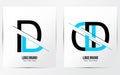 Abstract simple letter D logo icon set for identity design company.