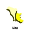 Abstract simple map of Kita, Vector map Japan Countries